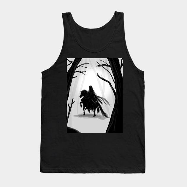 Black rider on a horse | Artprint Tank Top by Archana7